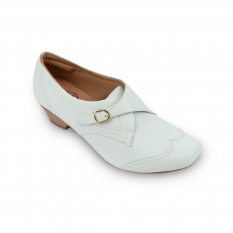 Sapato em couro branco - Código 4088